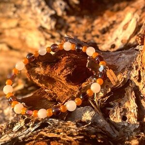 Mixed seed beads/ gems 6mm-4mm